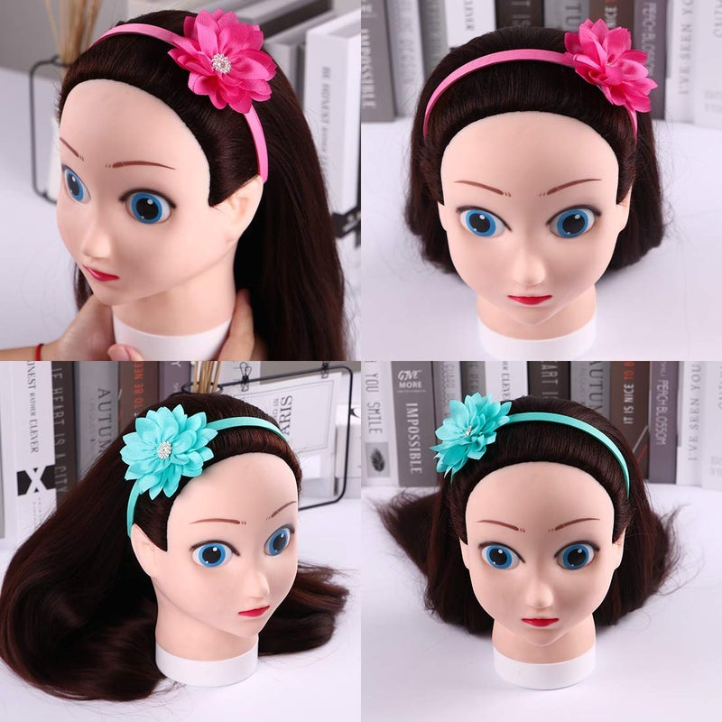 WANYU 10 Pcs Flower Bow Headbands For Girls,Toddler Headbands Chiffon Floral Kids Hair Bands Sparkle Cute 3.5 inch Bow Headpiece-Diademas Para NiÃ±as1 - Image 2